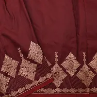 Elegant Maroon Art Silk Saree with Blouse piece For Women-thumb2