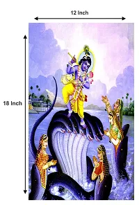 Shri Krishna Dance On Kaliya Naag Glossy Laminated Wall Poster-thumb1