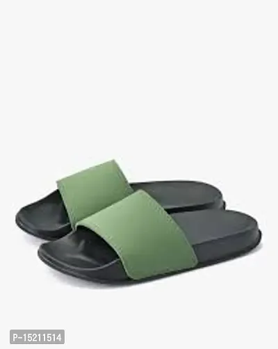 Elegant Green Canvas Solid Slippers For Women