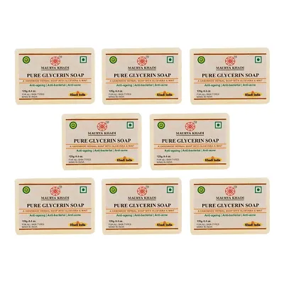 Maurya Khadi Anti Becterial Pure Glycerin Soap With Essential Oils Pack Of 8