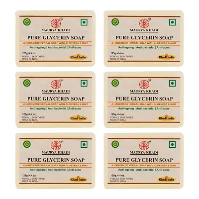 Maurya Khadi Anti Becterial Pure Glycerin Soap With Essential Oils Pack Of 6