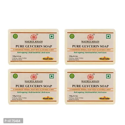 Maurya Khadi Anti Becterial Pure Glycerin Soap With Essential Oils Pack Of 6-thumb0