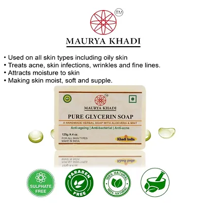 Maurya Khadi Anti Becterial Pure Glycerin Soap With Essential Oils Pack Of 6