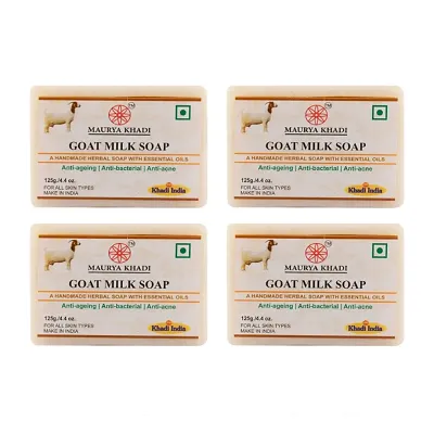 Maurya Khadi Anti Bacterial Goat Milk Soap With Oils Pack Of 4