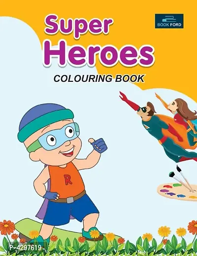 Super Heroes Colouring Book - English 3 to 8 Years, 16 Pages, An interesting Colouring book for kids-thumb0