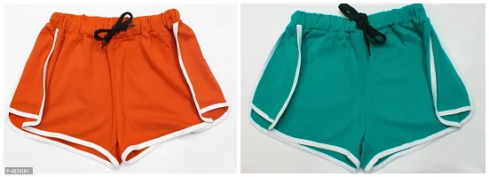 Stylish Cotton Solid Multicoloured Shorts For Women ( Pack Of 2 )