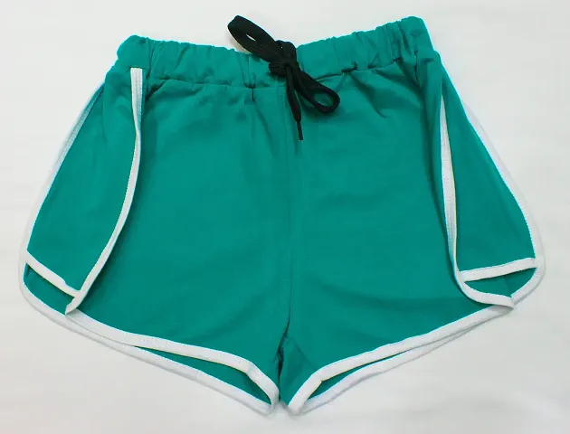 Solid Cotton Shorts For Women