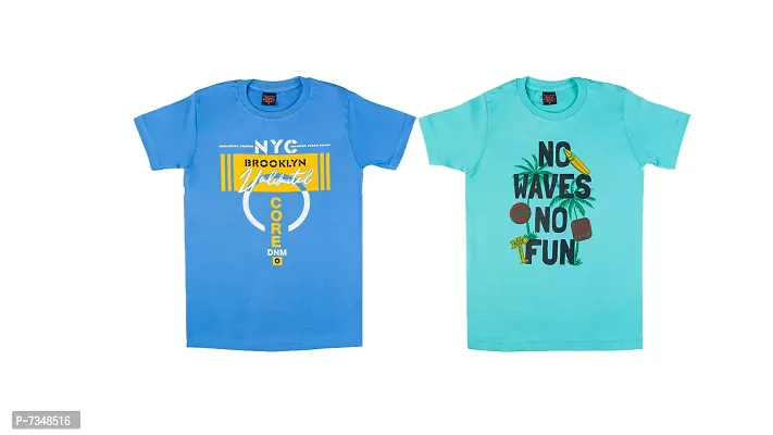 Stylish Fancy Cotton Quirky Kids Tees Combo Pack Of 2