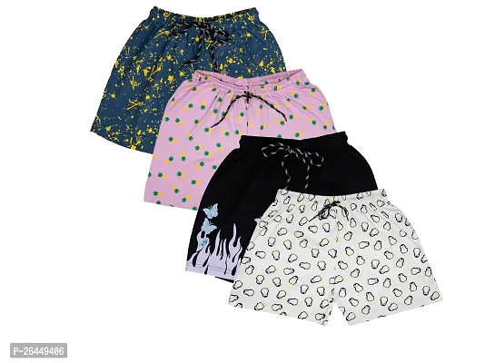 Stylish Printed Cotton Shorts Combo 4 for Women-thumb0