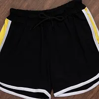 Elite Black Cotton Sports Shorts For Women-thumb1