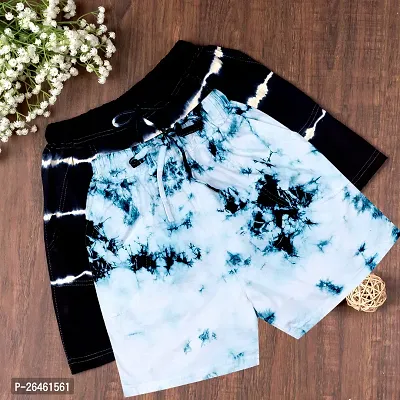 Stylish Tie And Dye Pattern Shorts Combo Of 2 For Women And Girls