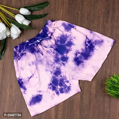 Elite Multicoloured Cotton Tie And Dye Shorts For Women Combo Of 2-thumb3