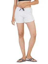 Elite Grey Cotton  Sports Shorts For Women-thumb2