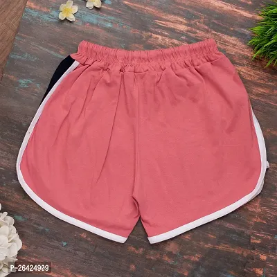 Elegant Multicoloured Cotton Solid Sports Shorts For Women And Girls Combo Of 2-thumb5