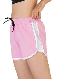 Elite Pink Cotton  Sports Shorts For Women-thumb1