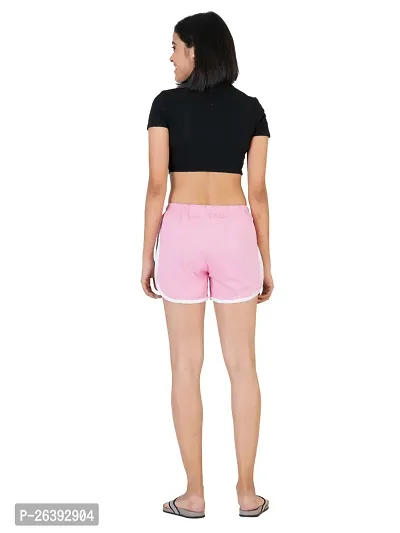 Elite Pink Cotton  Sports Shorts For Women-thumb4