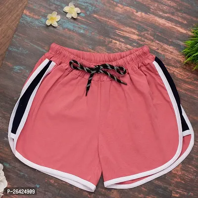 Elegant Multicoloured Cotton Solid Sports Shorts For Women And Girls Combo Of 2-thumb3