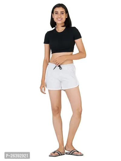 Elite Grey Cotton  Sports Shorts For Women