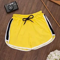 Elegant Multicoloured Cotton Solid Sports Shorts For Women And Girls Combo Of 2-thumb1