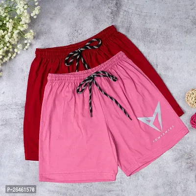 Trendy Shorts Combos Of 2 For Women And Gils-thumb0