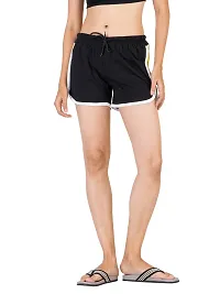 Elegant Multicoloured Cotton Solid Sports Shorts For Women Pack Of 2-thumb1