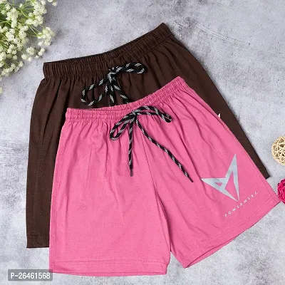 Trendy Shorts Combos Of 2 For Women And Gils-thumb0