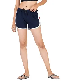 Elegant Multicoloured Cotton Solid Sports Shorts For Women Pack Of 2-thumb1