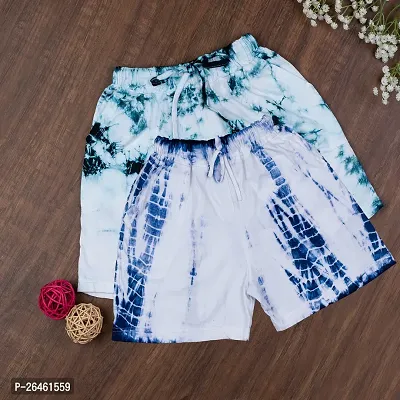 Stylish Tie And Dye Pattern Shorts Combo Of 2 For Women And Girls