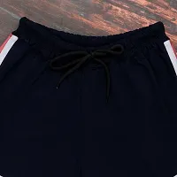 Elite Navy Blue Cotton Sports Shorts For Women-thumb1