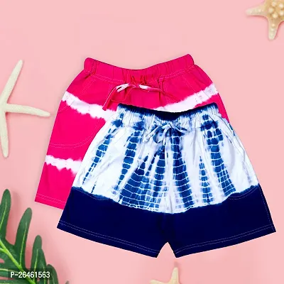 Stylish Tie And Dye Pattern Shorts Combo Of 2 For Women And Girls