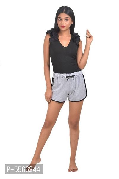 Stylish Solid Cotton Shorts Combo for Women-thumb2