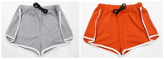 Solid Cotton Shorts For Women