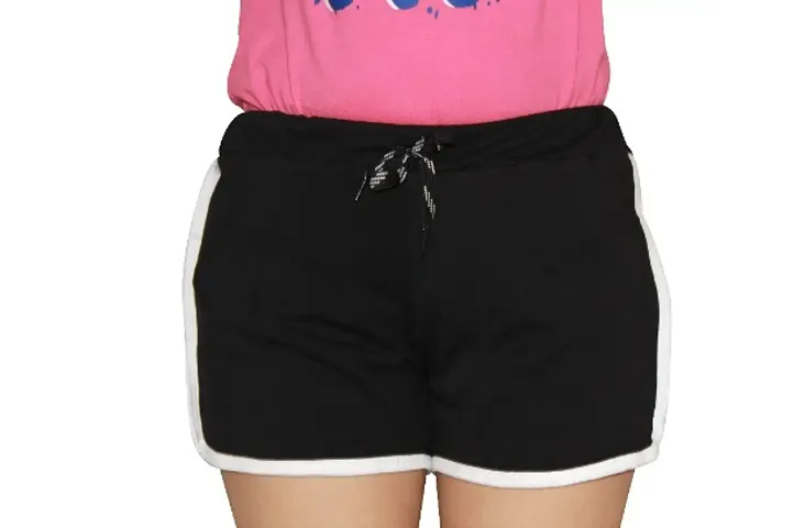 Solid Cotton Shorts for Women