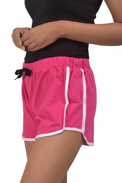 Solid Cotton Shorts for Women