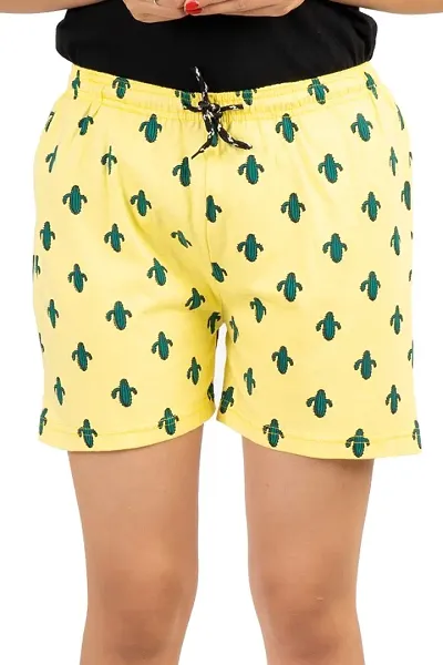 Trendy Printed Cotton Shorts for Women