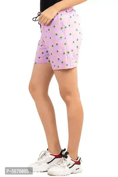Multicoloured Cotton Printed Shorts For Women-thumb3