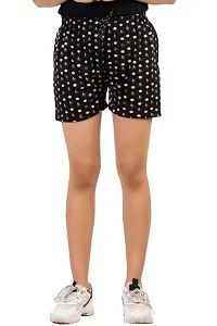Multicoloured Cotton Printed Shorts For Women-thumb2