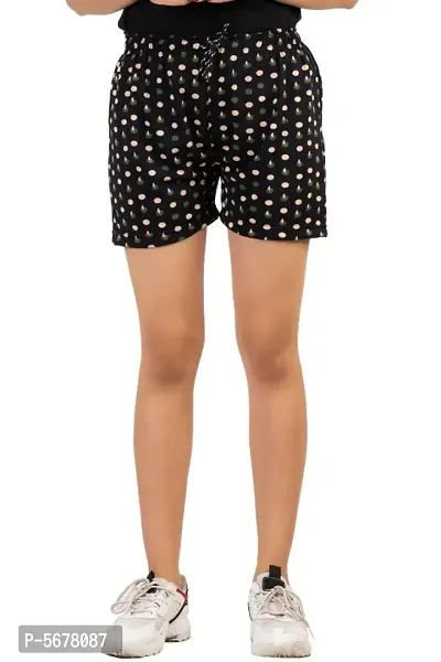 Multicoloured Cotton Printed Shorts For Women-thumb3