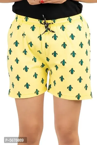 Trendy Cotton Printed Shorts for Women-thumb2