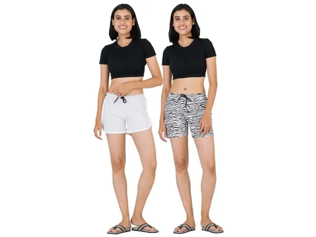 Elegant Sports Shorts For Women Pack Of 2