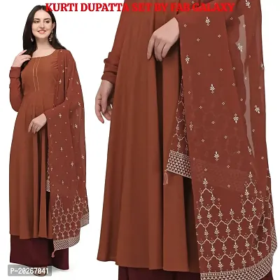 Classic Crepe Kurtis for Women with Dupatta-thumb5