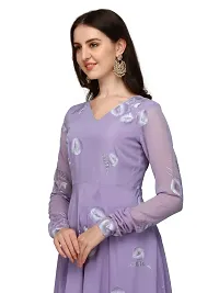 Crepe Lavendar Flared Kurti, Dupatta and Palazzo-thumb3