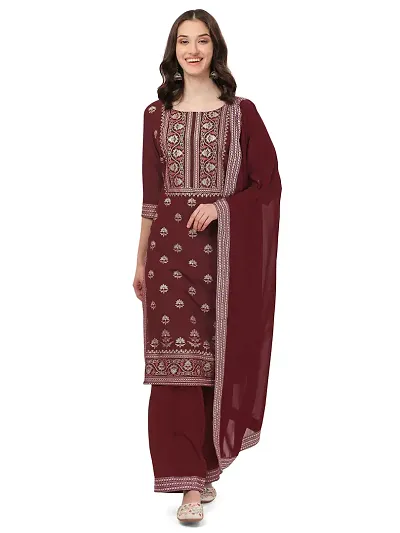 Classic Crepe Kurtis With Dupatta &amp; Pant