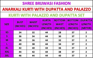 Flared long kurta set with Palazzo and Dupatta set for women in RUSH PINK color 3 piece set.-thumb3