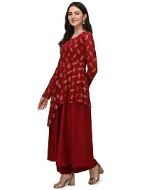 Stylish Printed  Crepe  Maroon Anarkali Ethnic Gown-thumb2