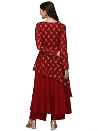 Stylish Printed  Crepe  Maroon Anarkali Ethnic Gown-thumb3