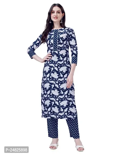 Women Cotton Blend Kurta Pant Set-thumb0