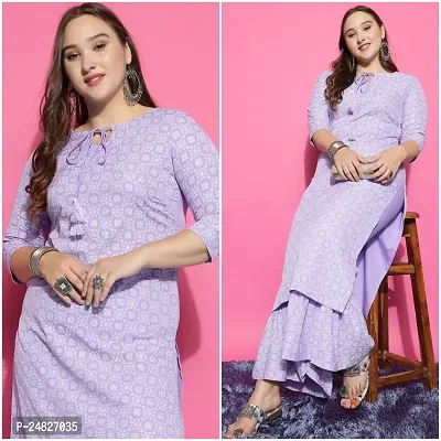 Women Cotton Blend Kurta Plazzo Set-thumb0