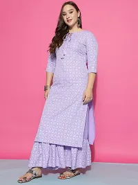 Women Cotton Blend Kurta Plazzo Set-thumb1