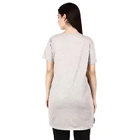 CRAFTLY Regular Loose Fit Cotton Round Neck Printed Half Sleeve T-Shirt, Night Sleep, Yoga, Lounge and Daily Use Gym Wear Long Tops and Tees for Women Ladies and Girls (Light Grey, Free Size)-thumb4